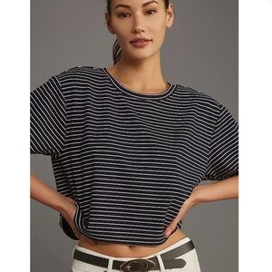 Maeve Anthropologie Short-sleeve Tee Navy White Striped Women’s Size Medium M